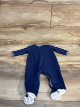 Little Me Embroidered Football Sleeper Navy sz 6m