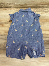 Janie and Jack Frenchie Oxford 1pc Romper Blue sz 3-6m