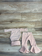 Rz By Rachel Zoe 3pc Ribbed Velvet Bodysuit Set Pink sz 6-9m