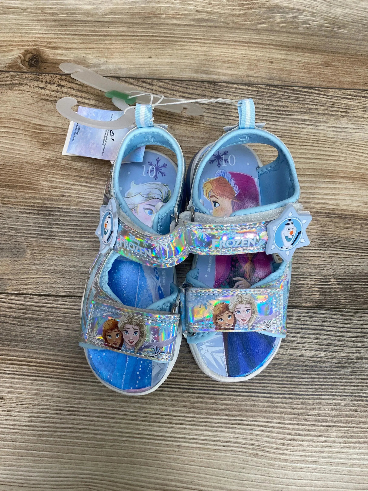 NEW Disney Frozen Adventure Ankle Strap Light Up Sandals Blue sz 10c - Me 'n Mommy To Be