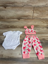 3pc My First Easter Bodysuit & Pants Set White sz 3-6m