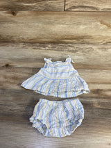 Just One You 2pc Peplum Top & Bloomers White sz Newborn