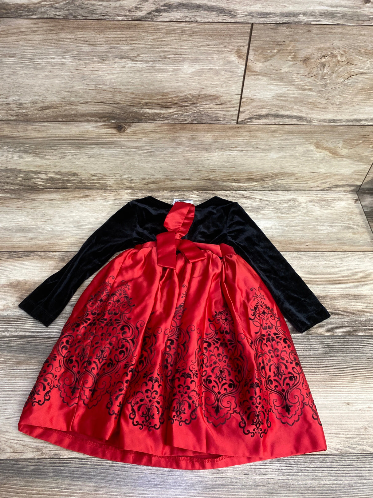 Rare Editions Velvet Bow Special Occasion Dress Black sz 3T