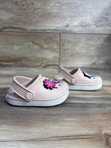 Crocs Classic Clogs w/ Flower Jibbitz Pink sz 5c