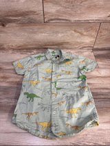 Eighty Eight Brand Dinosaur Button-Up Shirt Green sz 5/6T