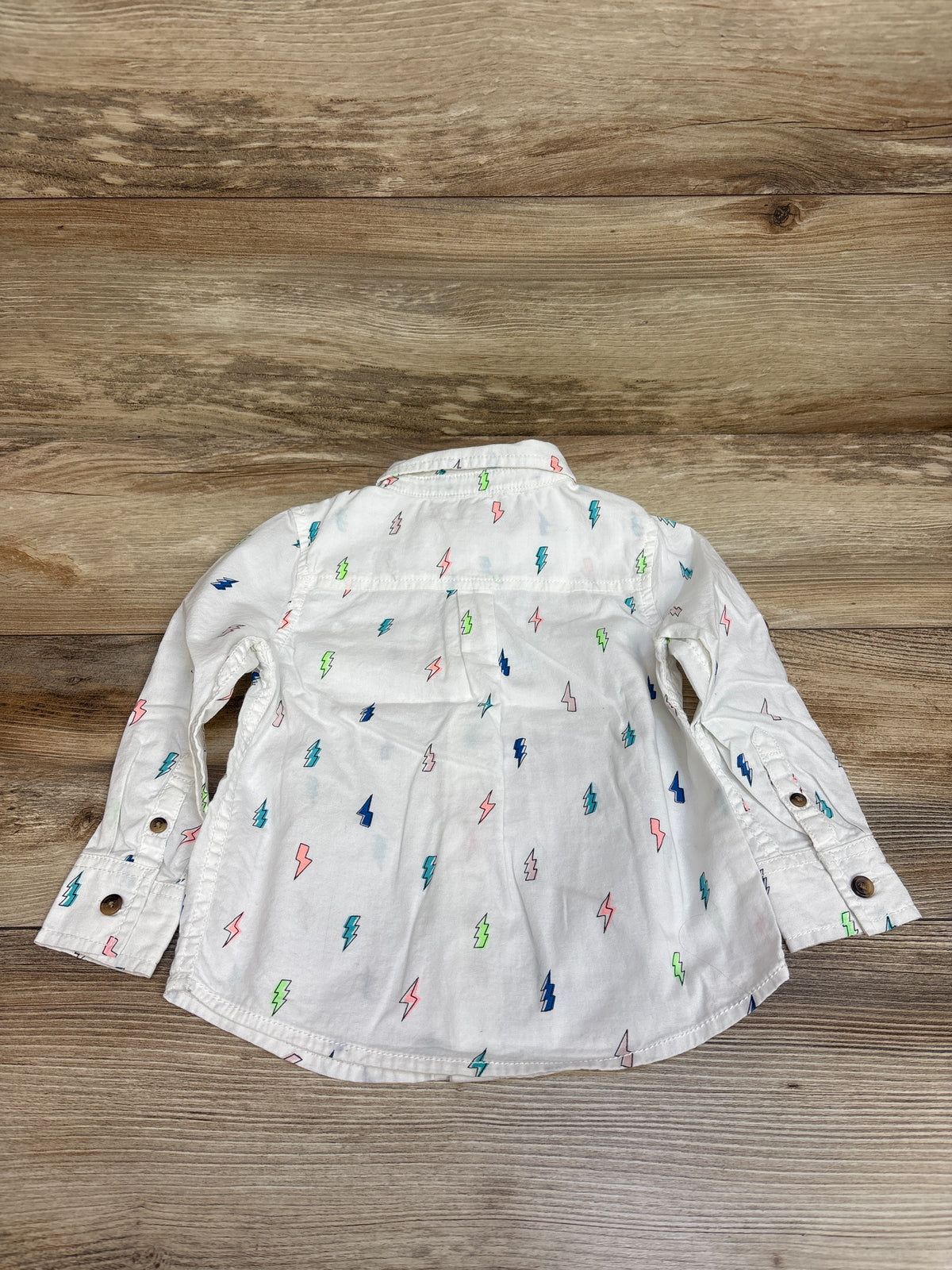 Okie Dokie Long Sleeve Button-Up Shirt White sz 2T