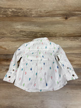 Okie Dokie Long Sleeve Button-Up Shirt White sz 2T