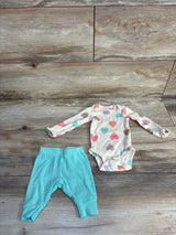 Carter's 2pk Heart Print Bodysuit Set Cream sz Newborn
