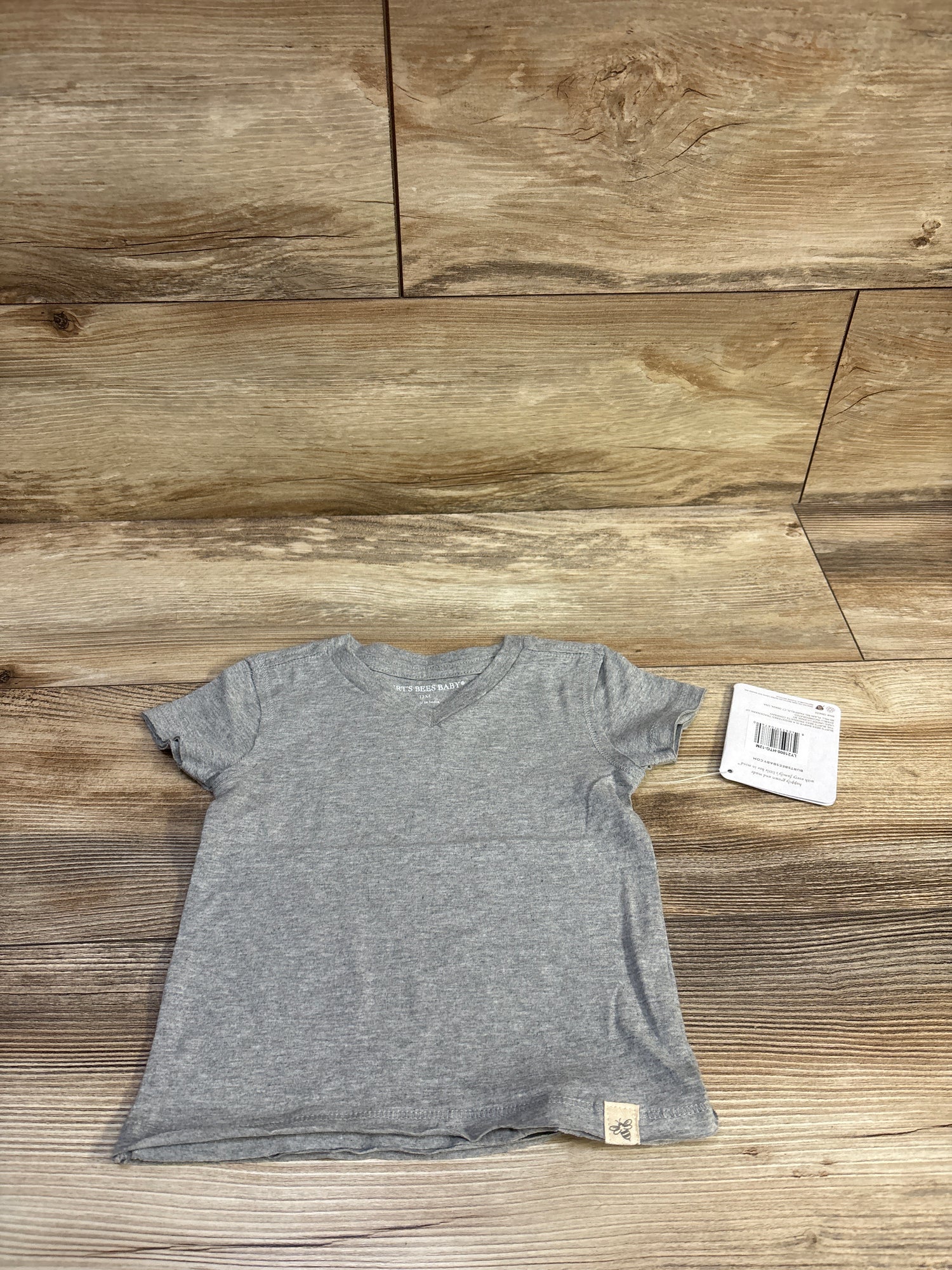 NEW Burt's Bees Baby Raw Hem Shirt Grey sz 12m