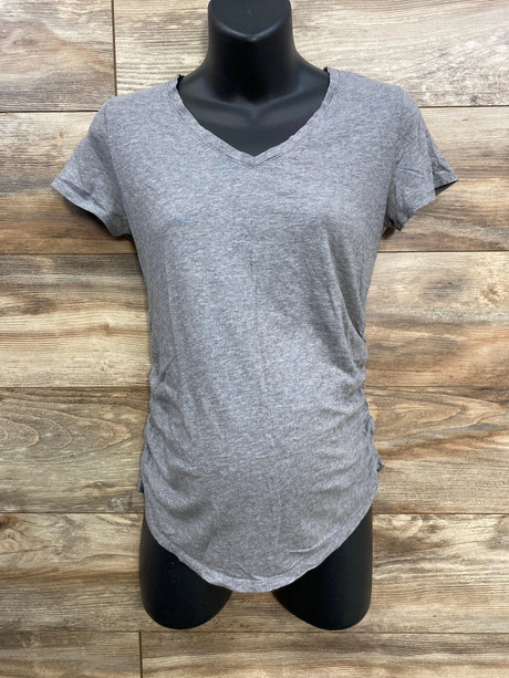 Isabel Maternity Ruched Shirt Grey sz Small - Me n Mommy To Be