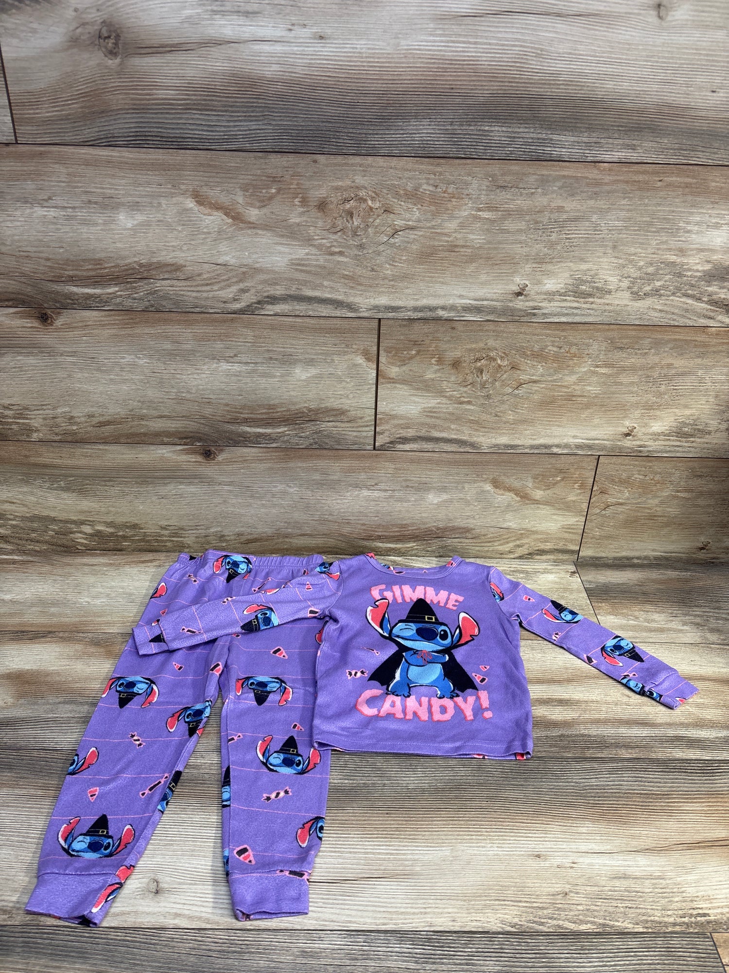Disney Stitch 2pc Halloween Pajama Set Purple sz 4T