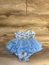 Bluey Ribbed Tulle Bodysuit Dress Blue sz 12m