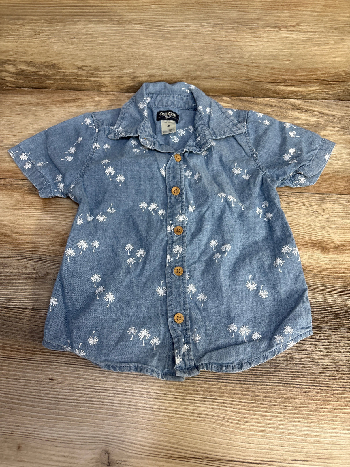 Oshkosh Chambray Button-Up Shirt Blue sz 4T