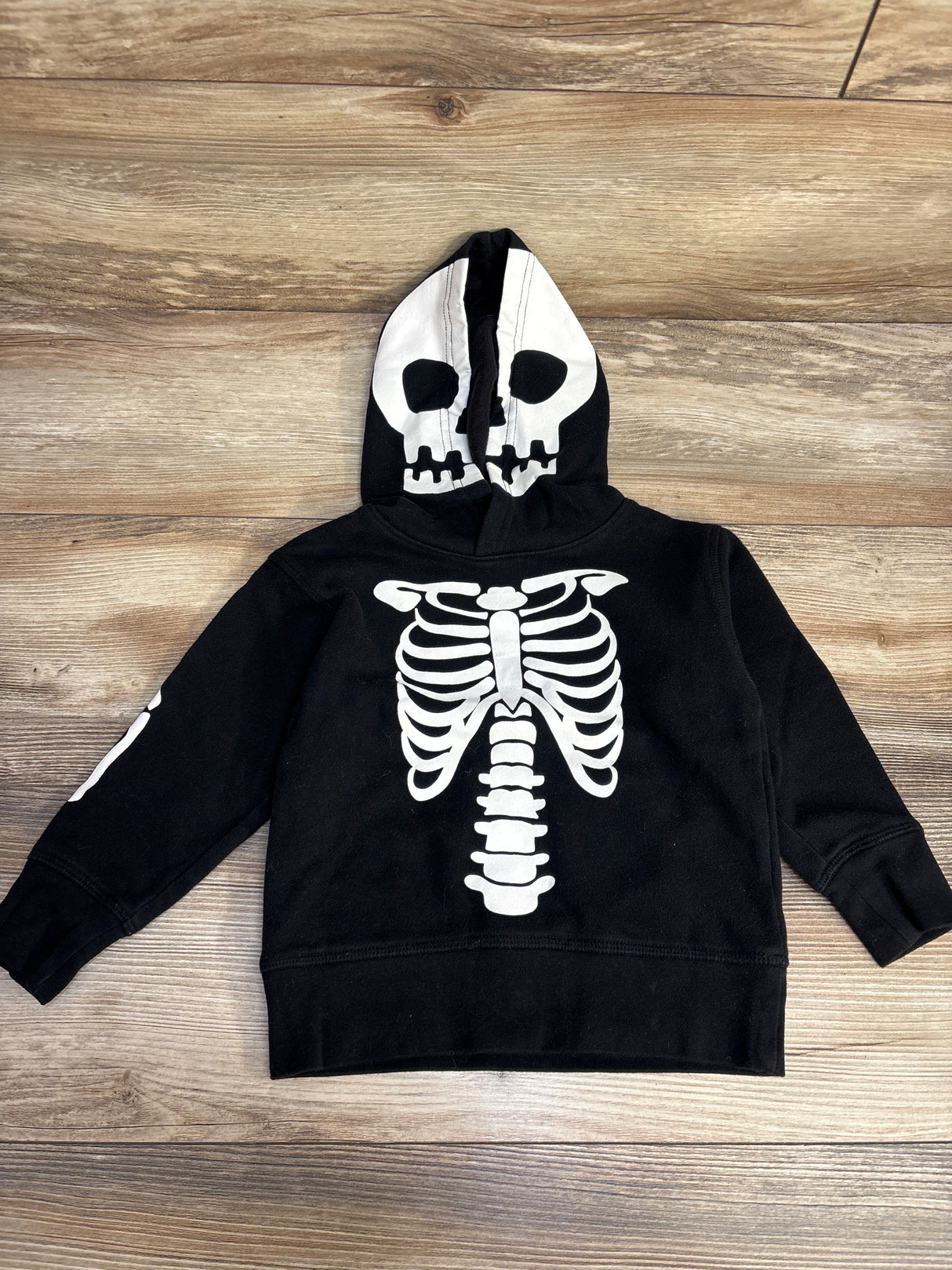 H&M Skeleton Pull Over Hoodie Black sz 18-24m