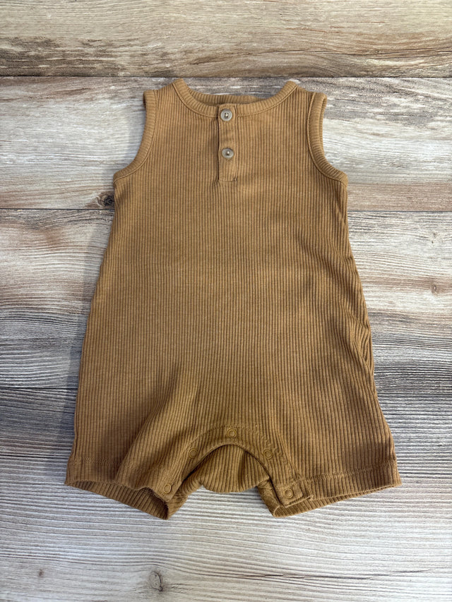 Old Navy Ribbed Henley Romper Brown sz 18-24m - Me n Mommy To Be