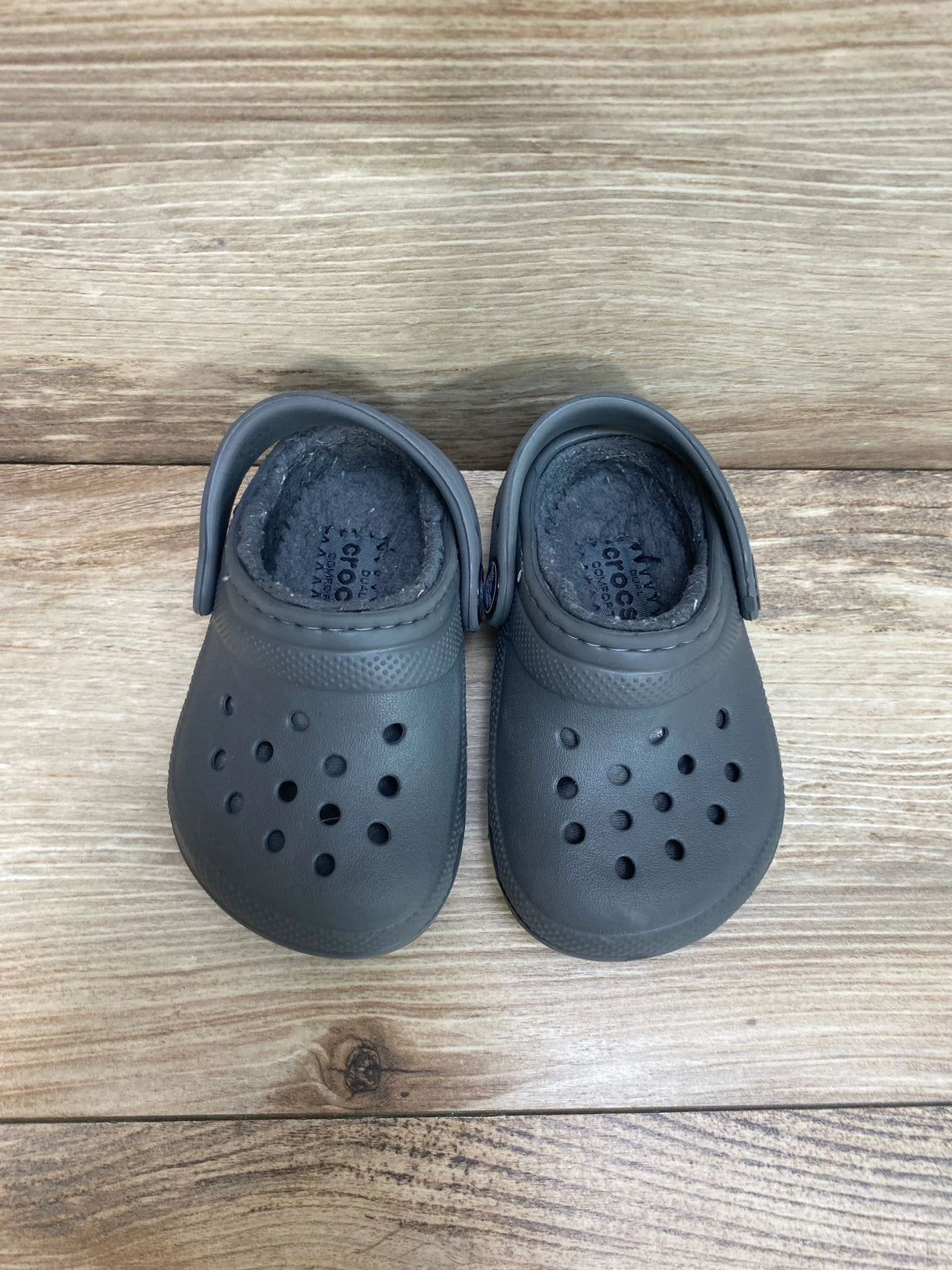 Crocs Toddler Classic Lined Clogs Grey Sz 4c