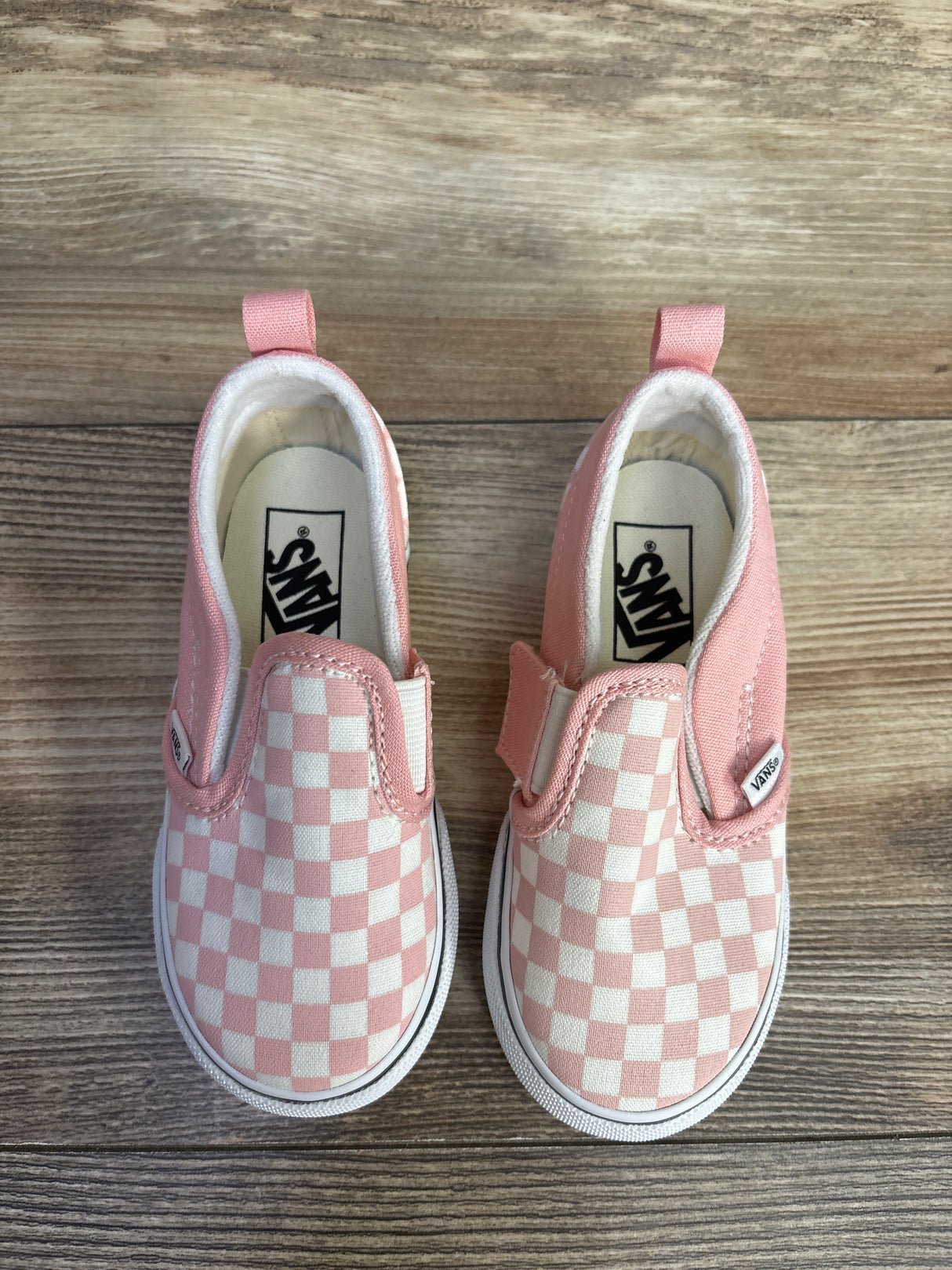 NEW Vans Slip-On V 'Checkerboard Powder Pink' Sneakers sz 8c