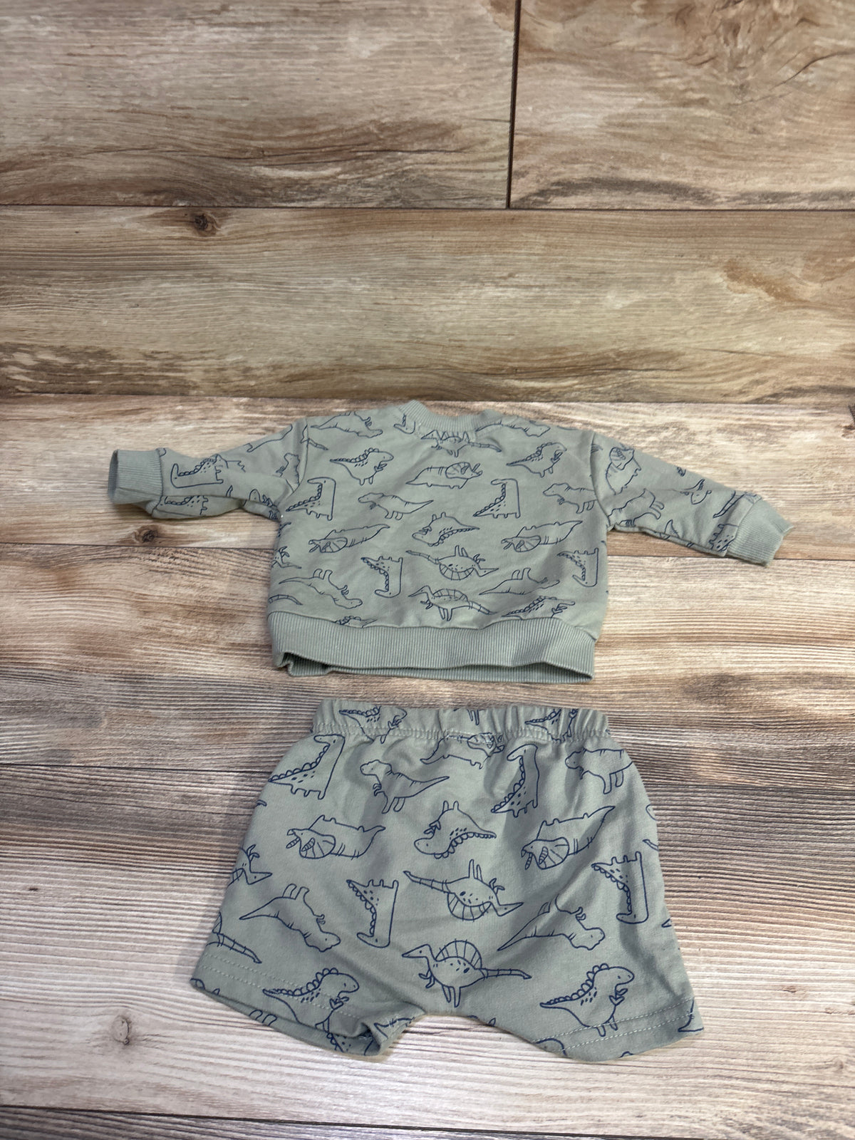 RZ by Rachel Zoe 2pc Dinosaur Sweatshirt & Shorts Set Green sz 3/6m