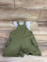 Obaibi 2pc Floral Shirt & Shortalls Set White sz 24m
