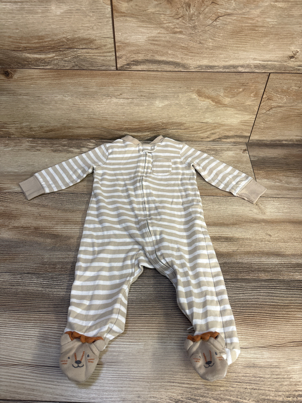Just One You Striped Sleeper Beige sz 6m
