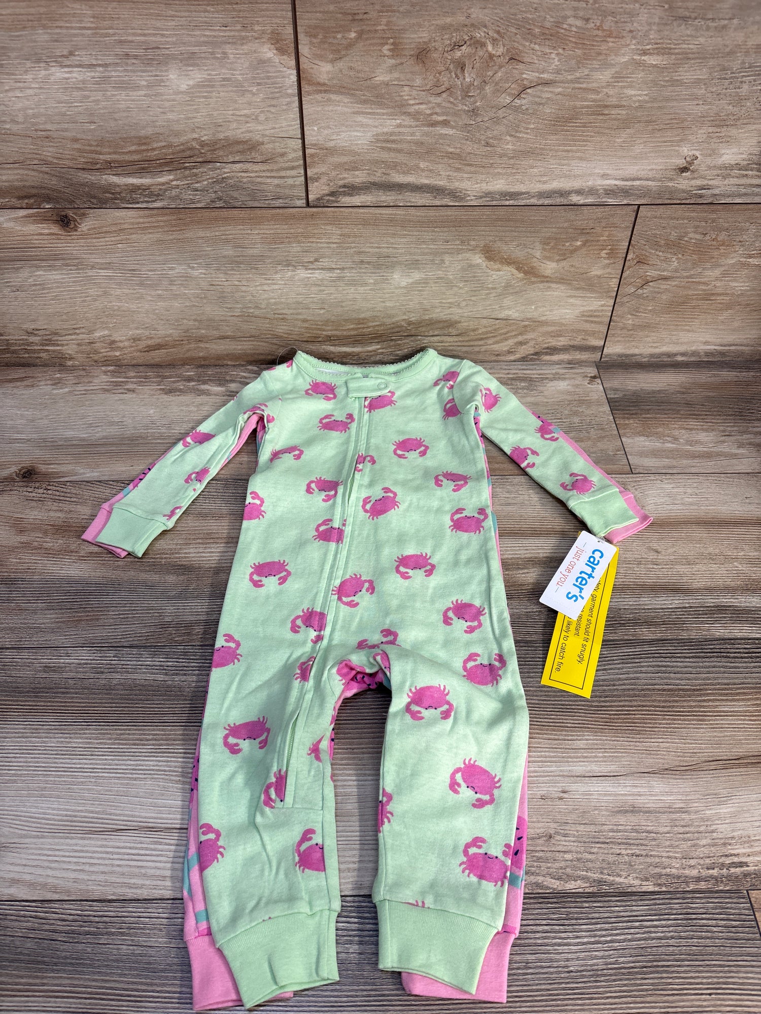NEW Just One You 2pk Crab Print Sleeper Set Green sz 12m