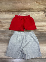 NEW Baby Gap 2pk Pull On Shorts Grey/Red sz 6-12m