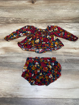 Old Navy 2pc Floral Top & Bloomer Set Red sz 3-6m