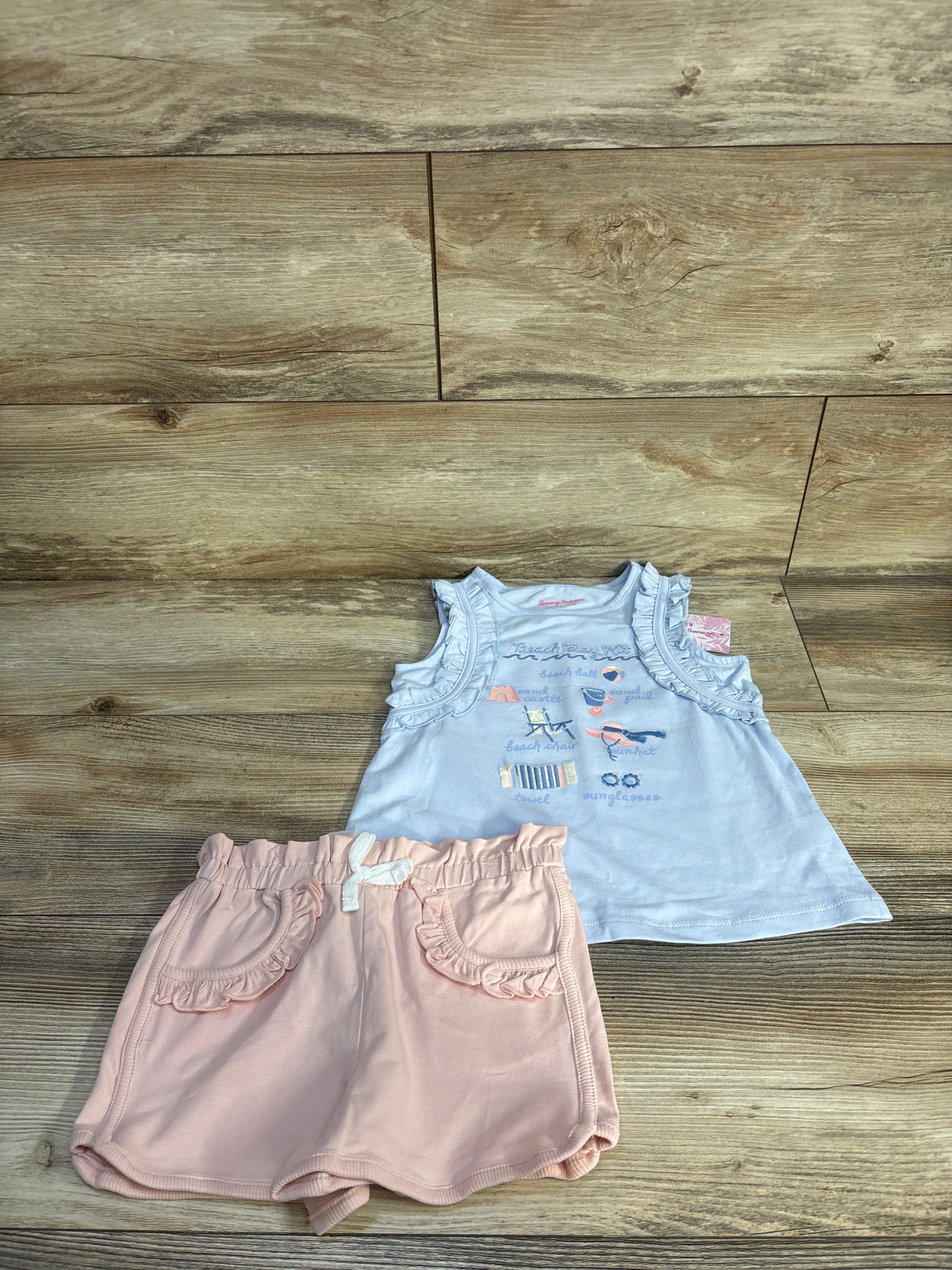 NEW Tommy Bahama 2pc Beach Day Flutter Sleeve Top & Shorts Set Blue sz 4T