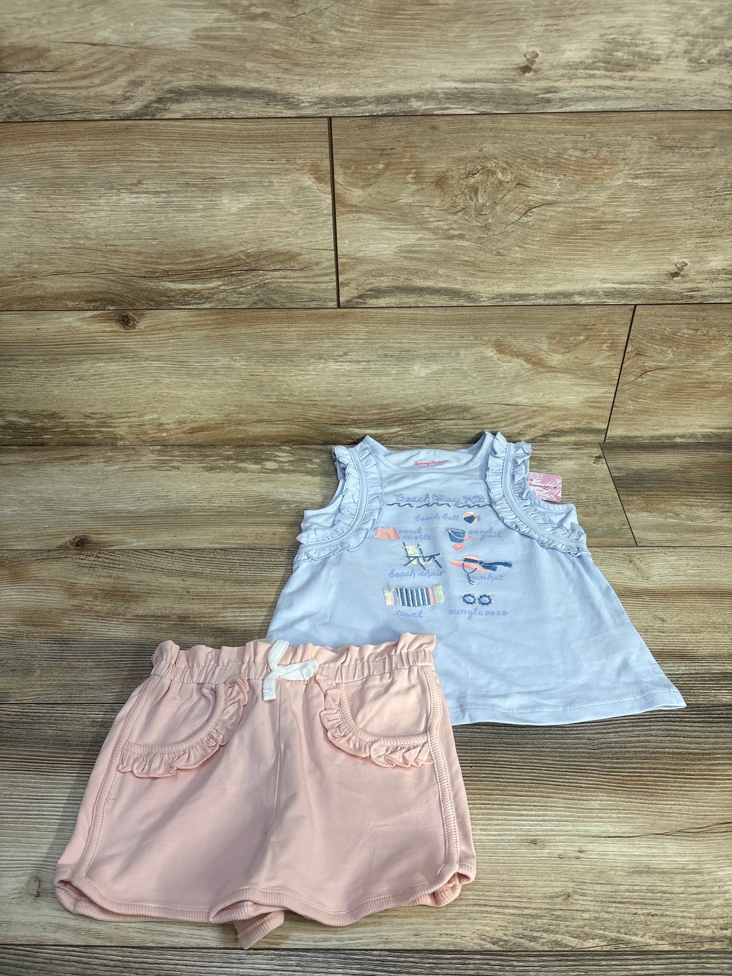 NEW Tommy Bahama 2pc Beach Day Flutter Sleeve Top & Shorts Set Blue sz 4T
