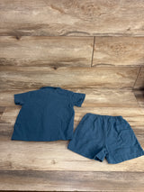 2pc Button Up Shirt & Shorts Blue sz 5T