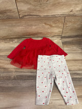 Carter's 2pc Tulle Shirt & Leggings Set Red sz 6m