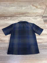 FB County Short Sleeve Checker Zip Shirt Blue/Black sz 0-3m