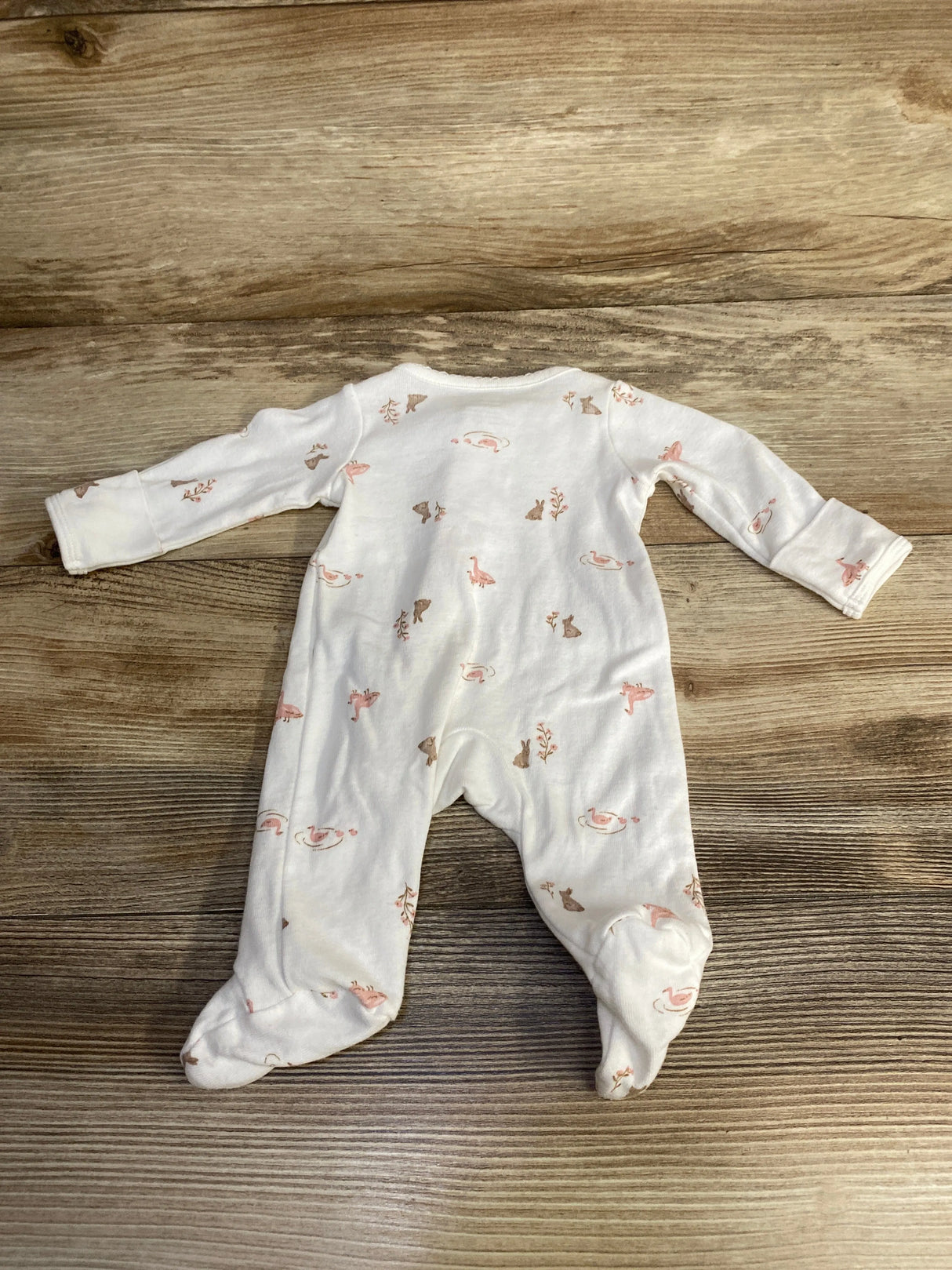 Child Of Mine Animal Print Sleeper White sz Preemie