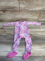 Bums & Roses Ellery Ruffle Footie Sleeper Pink sz 6-9m