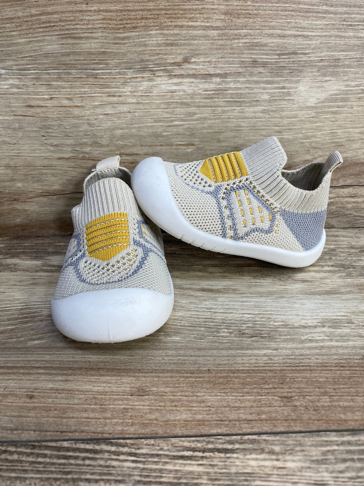 Baby First-Walking Slip-On Sock Sneakers Beige sz 5c