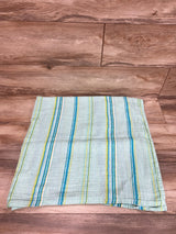 Peekaboo Organic Muslin Swaddle Blanket Green Stripes