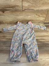 Limited Too Floral Ribbed Coverall Grey sz 6-9m