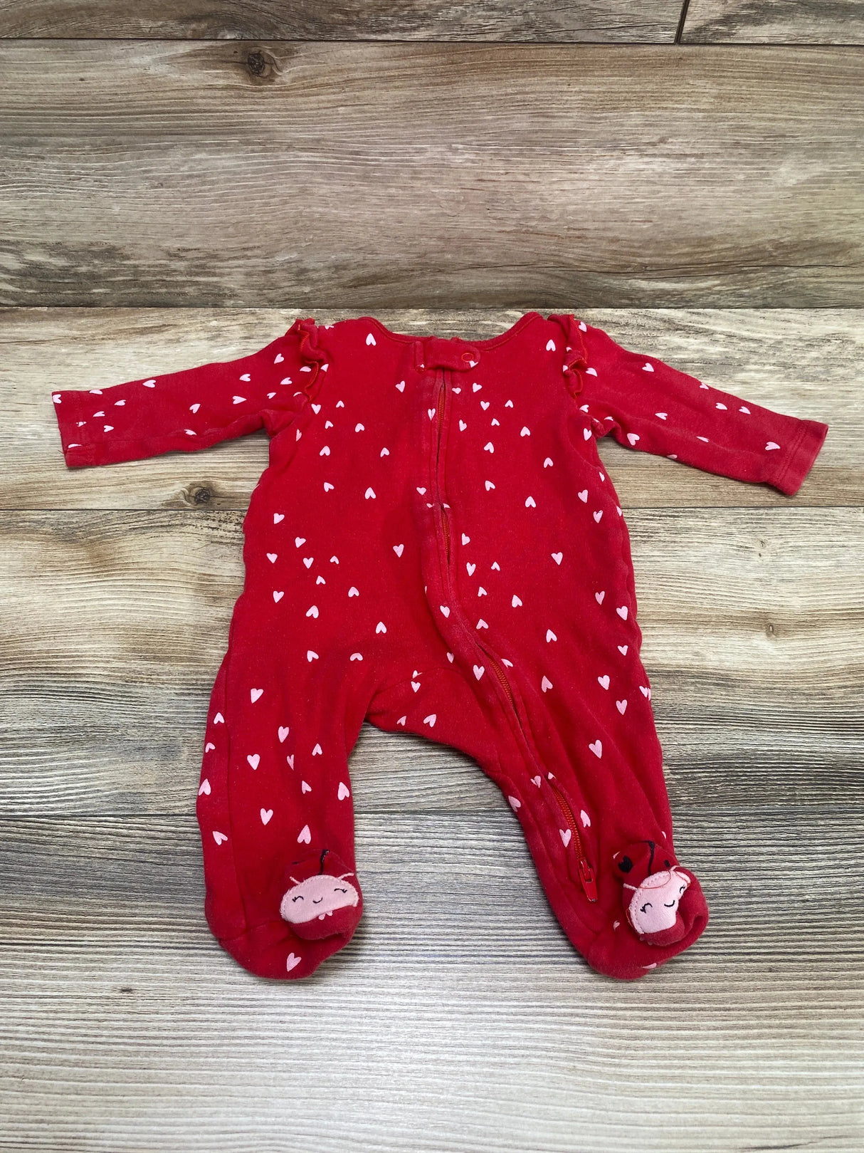 Just One You Heart Print Sleeper Red sz 3m