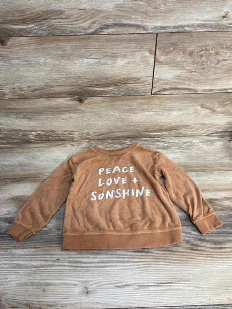 Little Co. Peace Love Terry Cloth Sweatshirt Brown sz 2T - Me n Mommy To Be