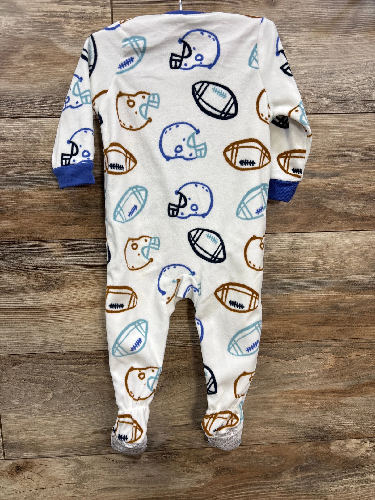 Carter's Football Blanket Sleeper White sz 12m - Me n Mommy To Be