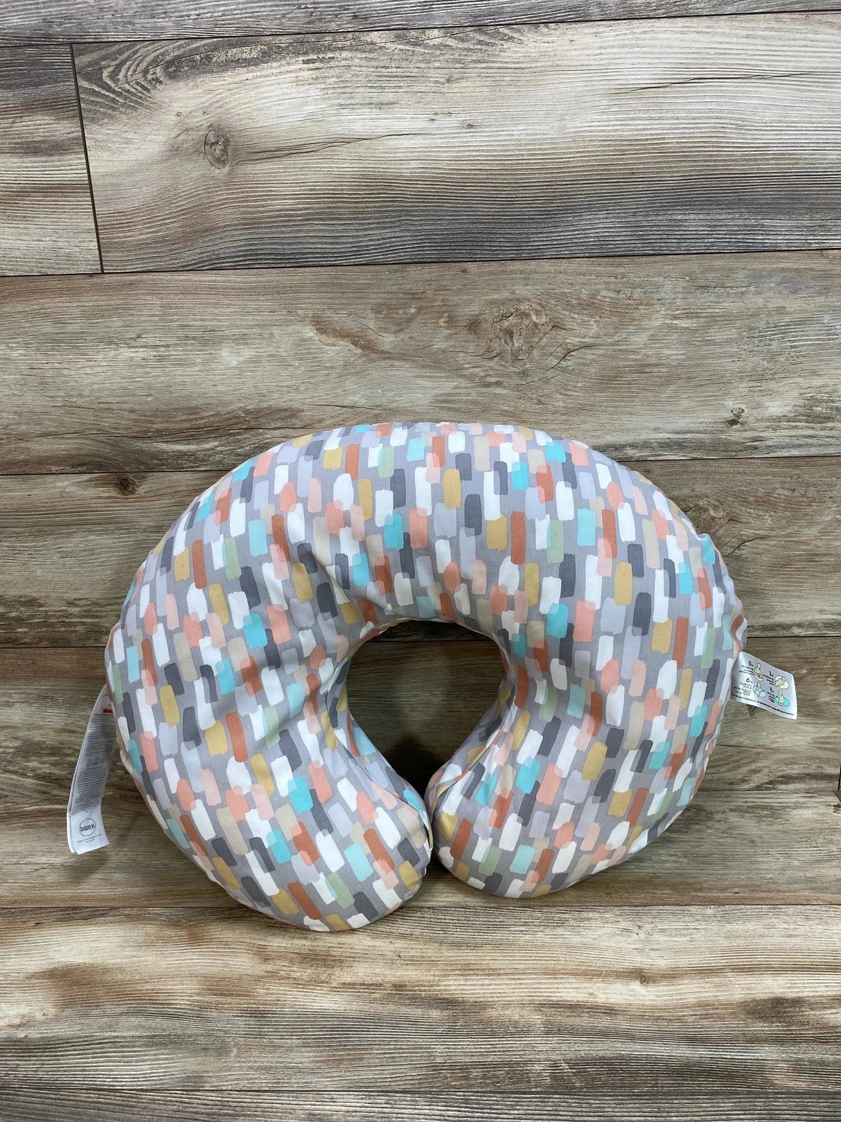 Nursing Pillow w/ Slipcover Neutral Brushstroke Grey