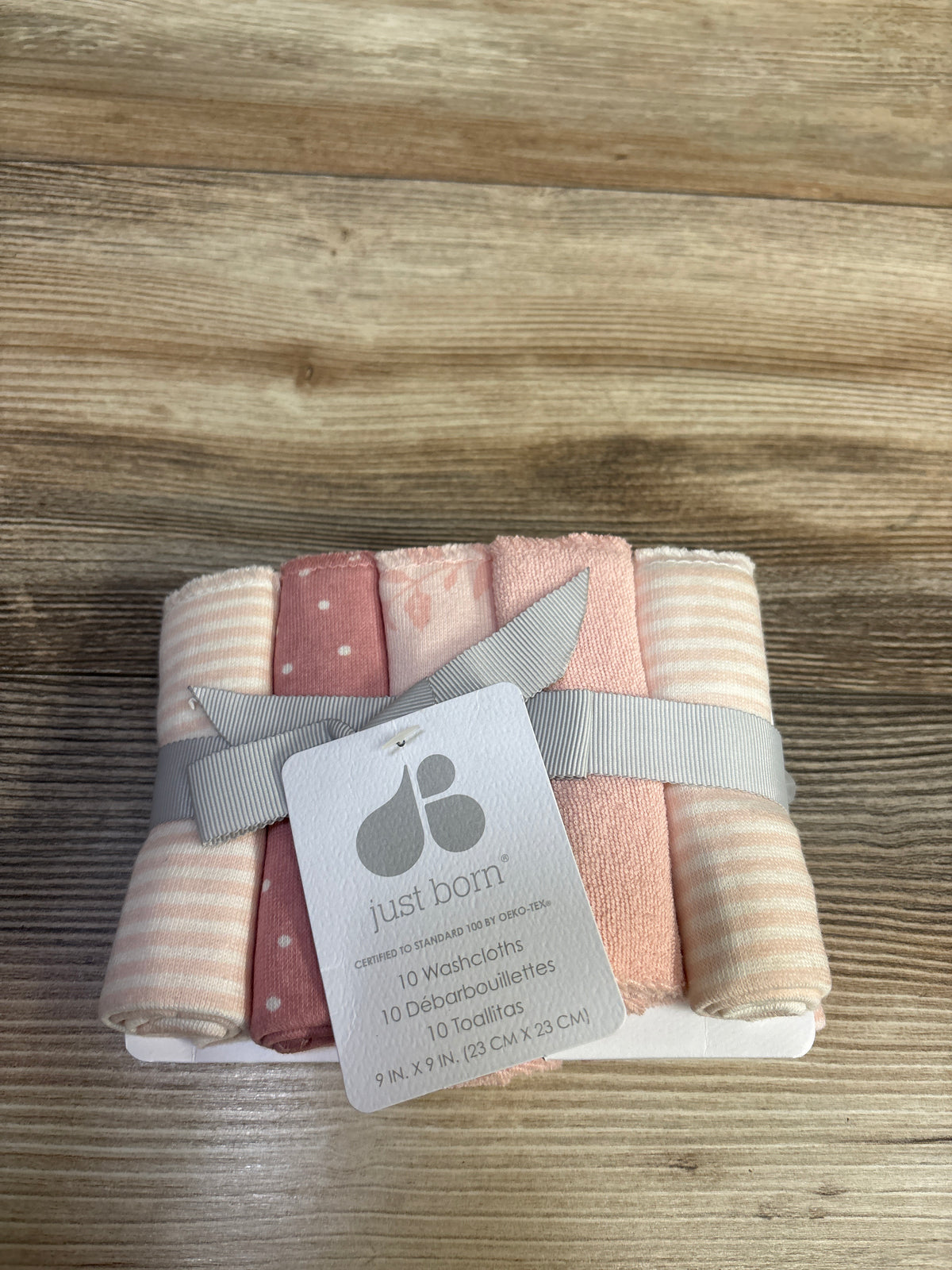 NEW Just Born 8pk Washcloths Pink