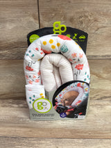 Goldbug Duo Car Seat Head Support + Matching Strap Covers Floral White