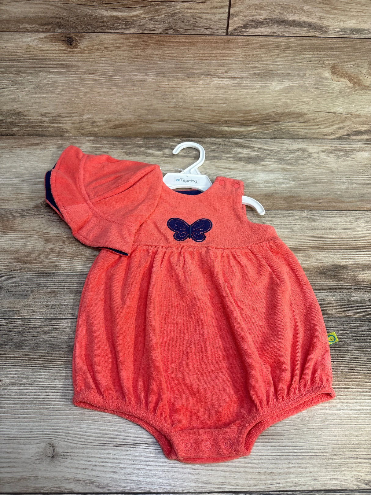 NEW Offspring Terry Cloth Romper & Hat sz 9m - Me n Mommy To Be