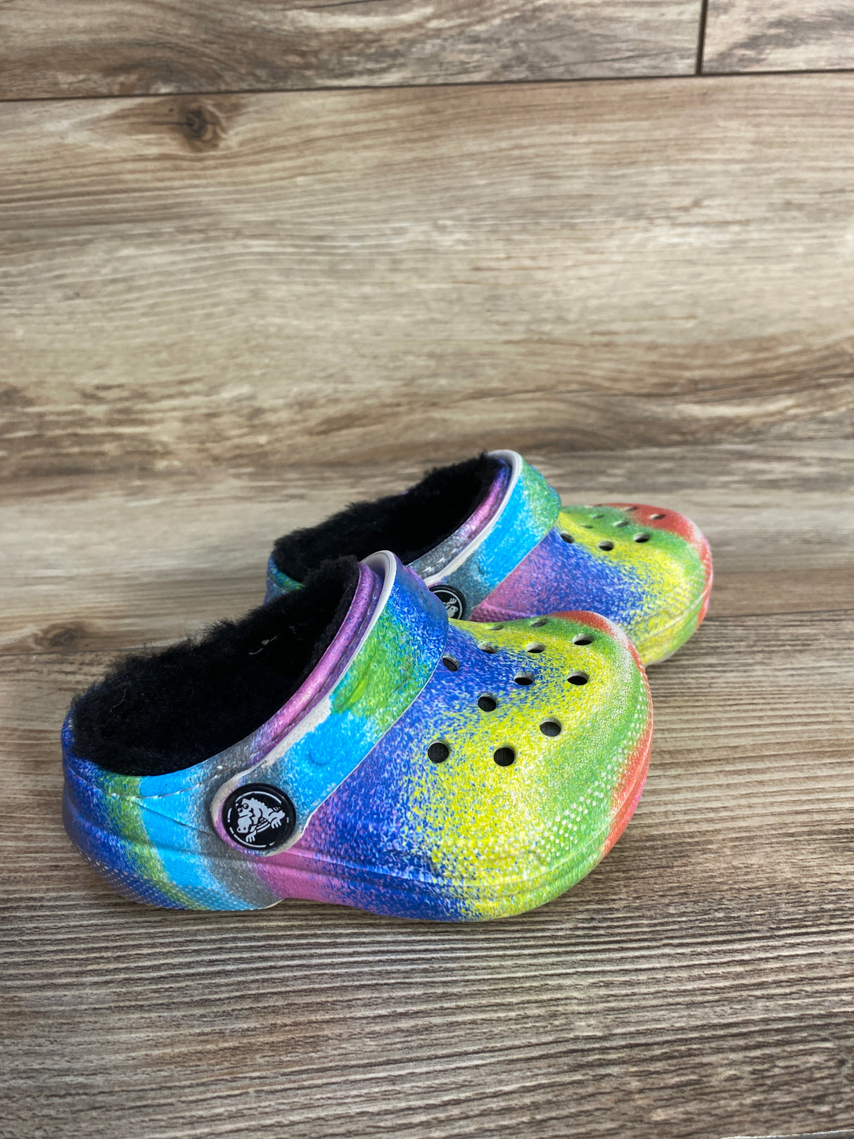 Crocs Classic Lined Clogs Rainbow sz 5c