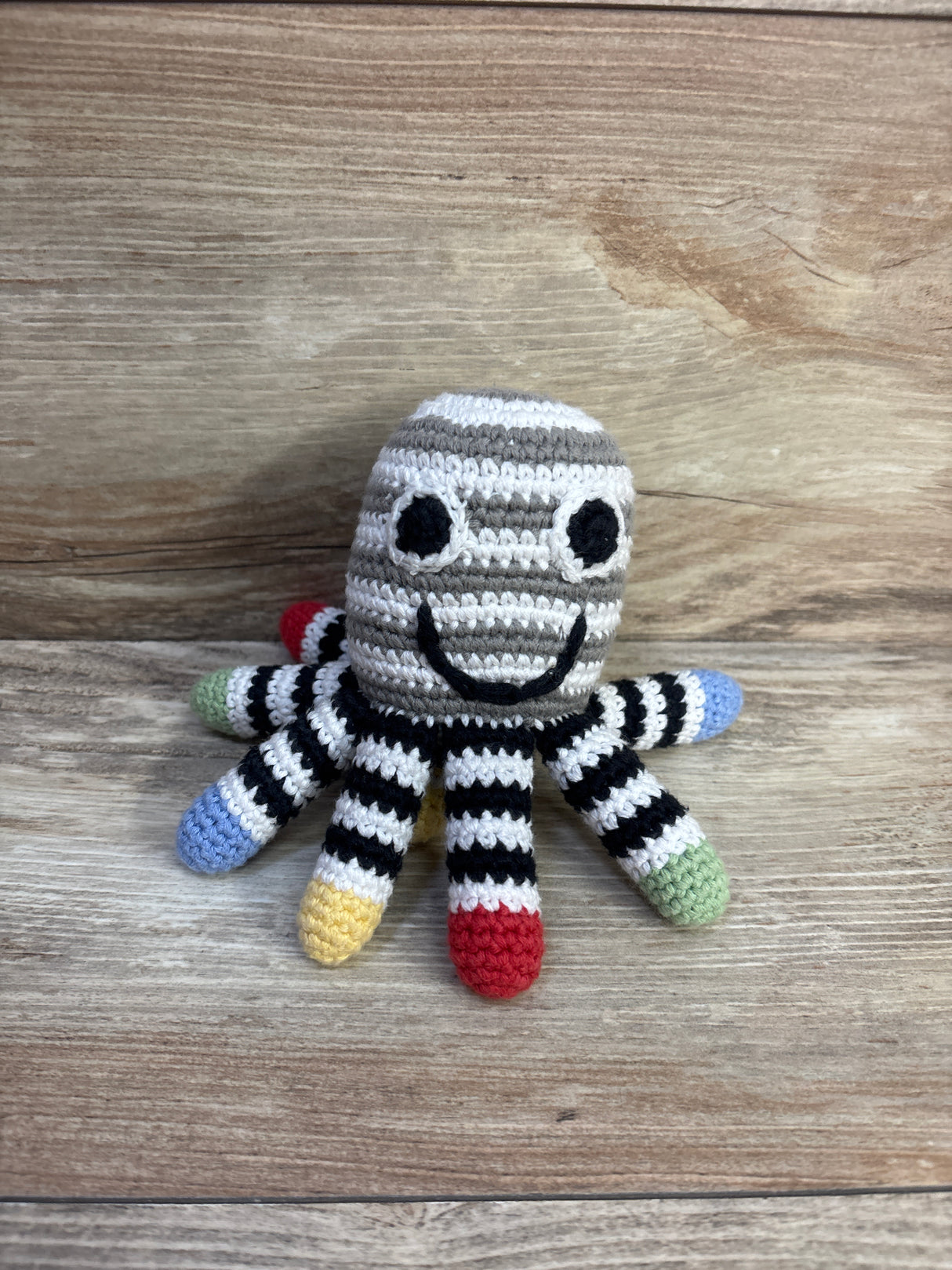 Pebble Crochet Octopus Rattle