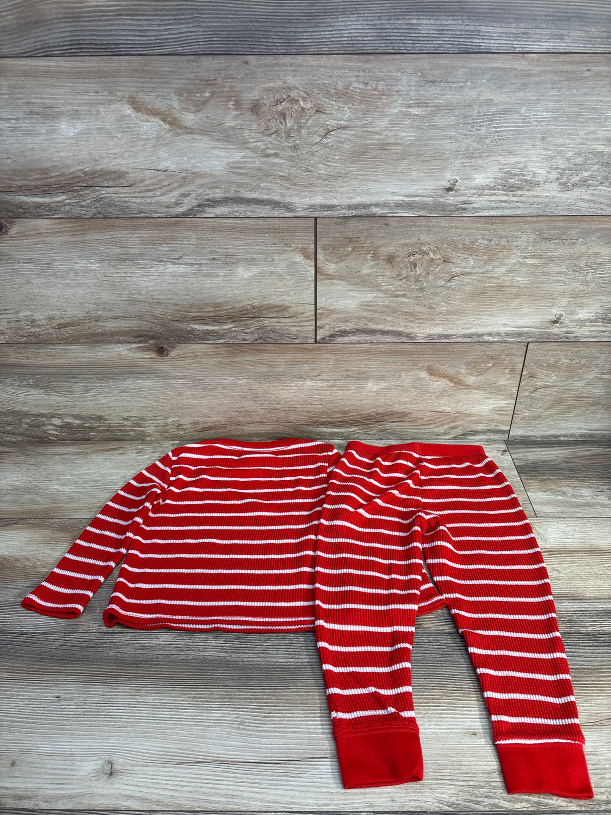 Wondershop 2pc Waffle Knit Striped Pajama Set Red sz 3T