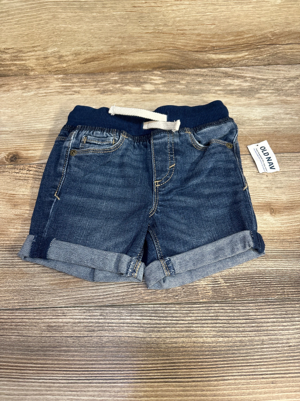 NEW Old Navy Rib Knit Waist Denim Shorts Blue sz 12-18m - Me n Mommy To Be