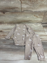 Carter's 2pc Ribbed Bodysuit & Pants Set Beige sz 3m