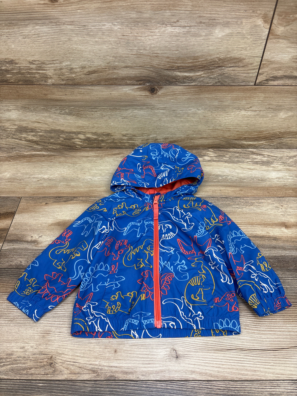 Cat & Jack Dinosaur Windbreaker Jacket Blue sz 12m